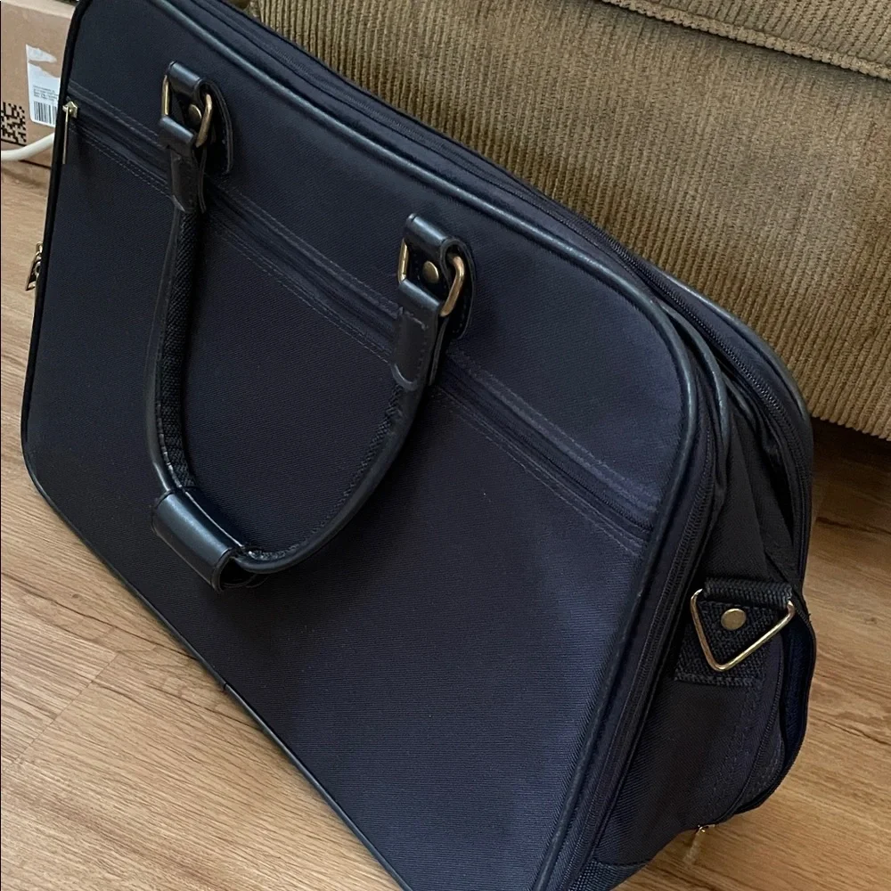 American Tourister Black Briefcase with Red Accents